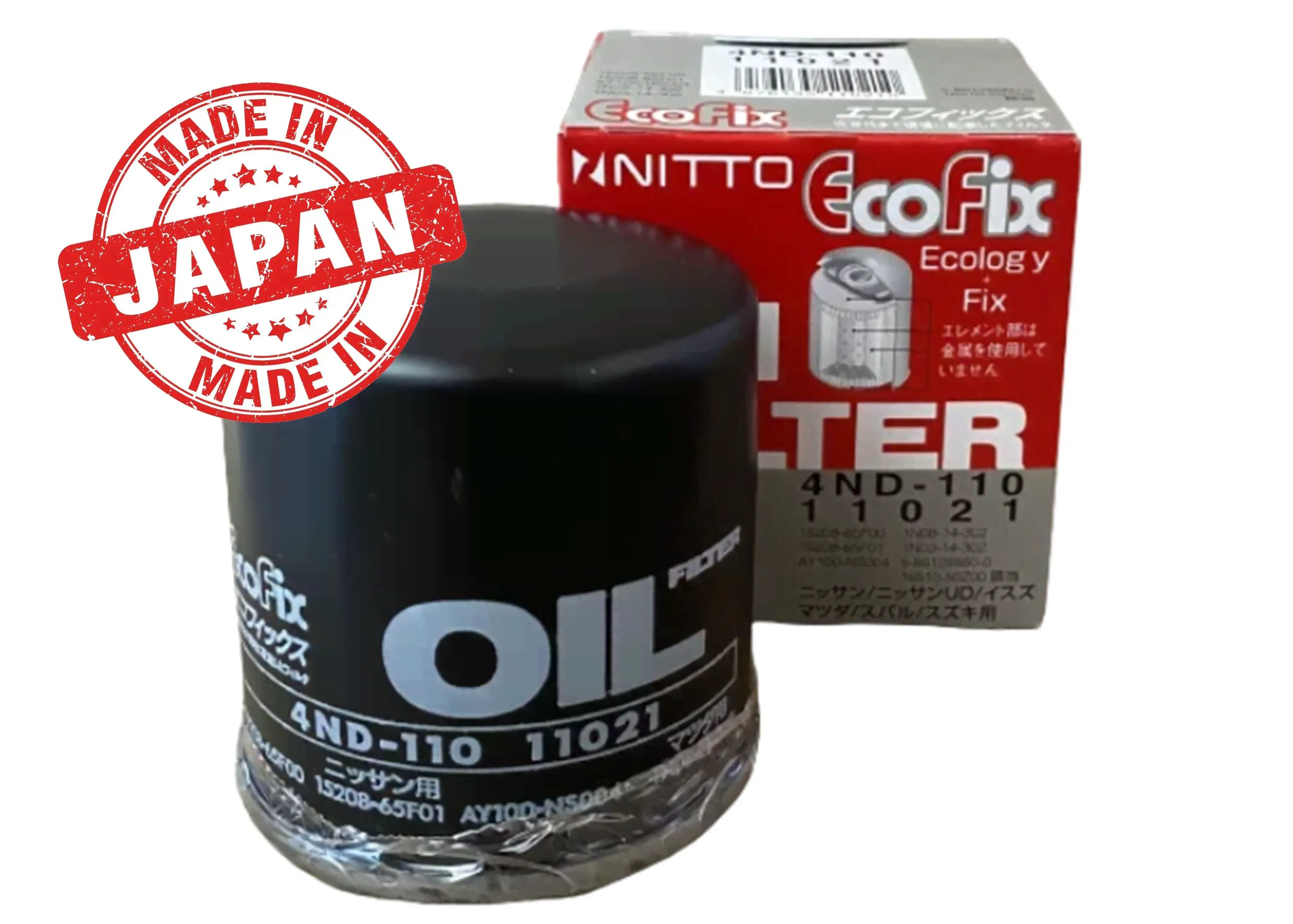 Фильтр масляный Nitto (Япония) 4ND110 (152089F60A; 152085758R) Nissan Qashqai J10/J11, X-Trail T31/T32, Primera P12, Almera Classic, Kaptur 1.6, Arkana 1.6