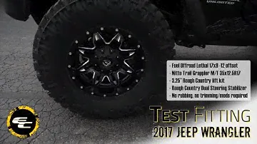 Test Fitting - Lifted 2017 Jeep Wrangler w/ 17" Fuel Lethals & 35" Nitto Trail Grappler M/Ts